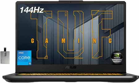 ASUS-TUF-Gaming-17-FHD-144Hz-Laptop,-Intel-Core-i5-11260H-(Beats-i7-8750H),-32GB-RAM,-1TB-PCIe-SSD,-RGB-Backlit-Keyboard,-GeForce-RTX-3050