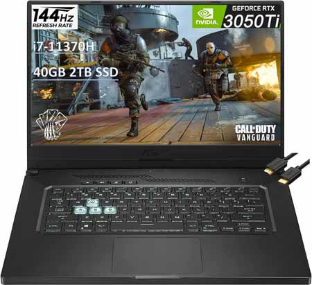ASUS-TUF-Gaming-Dash-F15-15-FHD-144Hz-(40GB-RAM,-2TB-SSD,-Intel-8-Core-i7-11370H-(Beat-Ryzen-7-5800H),-RTX-3050-Ti)-IPS