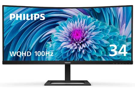 PHILIPS-346E2CUAE-34-Curved-Frameless,-UltraWide-QHD-3440x1440,100Hz